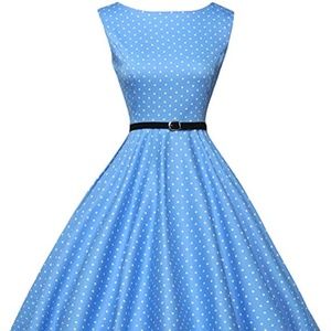 Grace Karin Boatneck Sleeveless Vintage Tea Dress